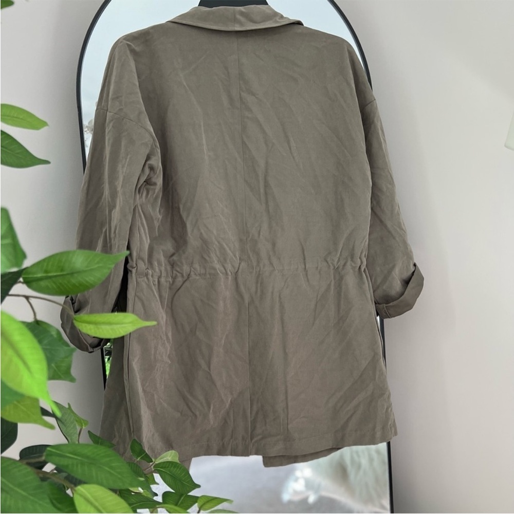 VERSONA olive green faux suede collared
canvas jacket size s - Picture 4 of 8